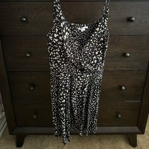 Spaghetti-strap mini dress with front cut out!